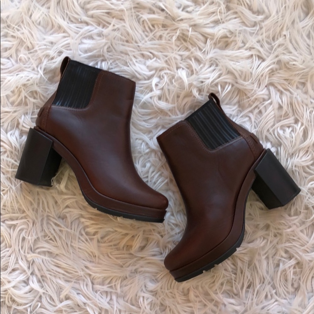 NEW • Sorel • Margo Heeled Chelsea Boots Brown - Picture 6 of 8